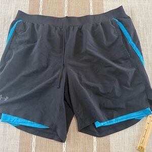 Under Armour Black and Blue Athletic Shorts 2XL